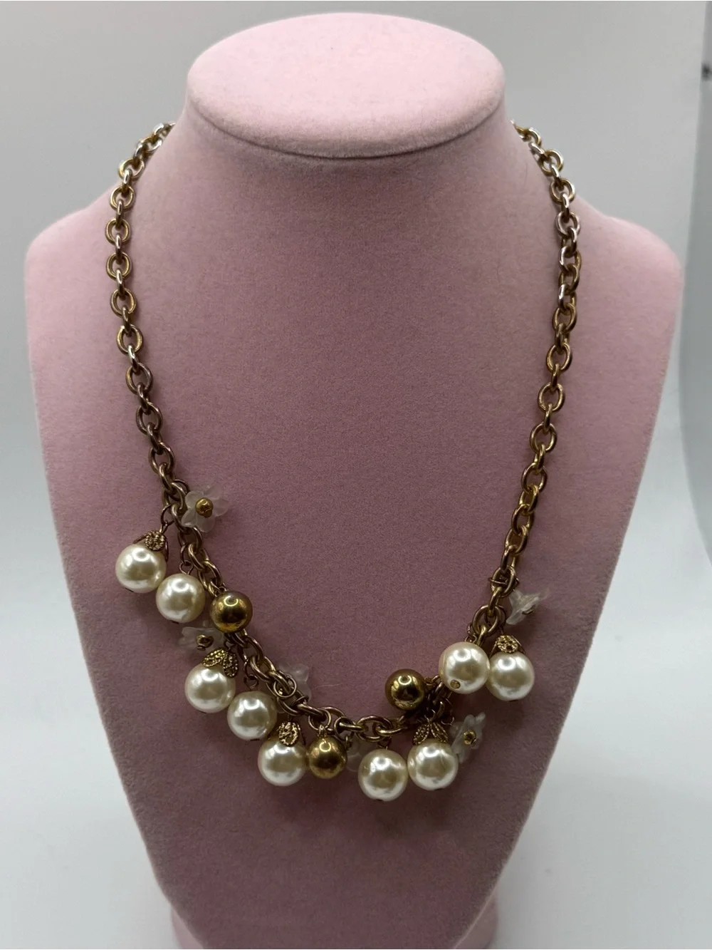 Set of three Statement Multicolor Crystal and Pearl Choker Necklace